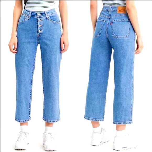 Levi’s Mile High Cropped Wide leg Jeans - Picture 1 of 13